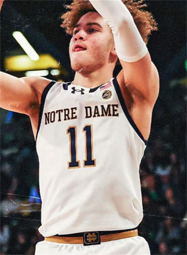 Mens Youth Notre Dame Fighting Irish #11 Braeden Shrewsberry 2024 WhiteNotre Dame Basketball Game Jersey