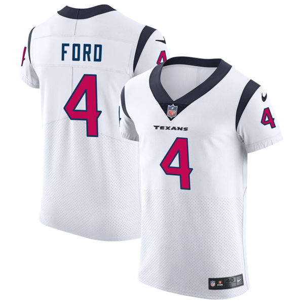 Men's Houston Texans #4 Mike Ford Nike White Vapor Limited Player Jersey  (4)