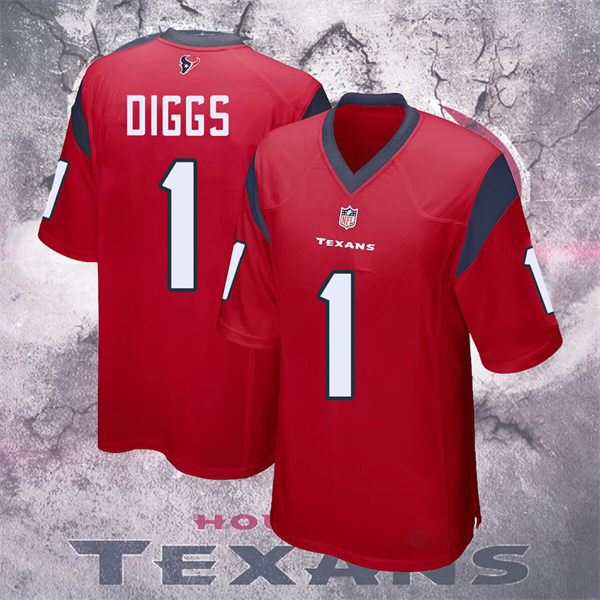 Men's Houston Texans #1 Stefon Diggs Nike Red Alternate Vapor Limited Player Jersey