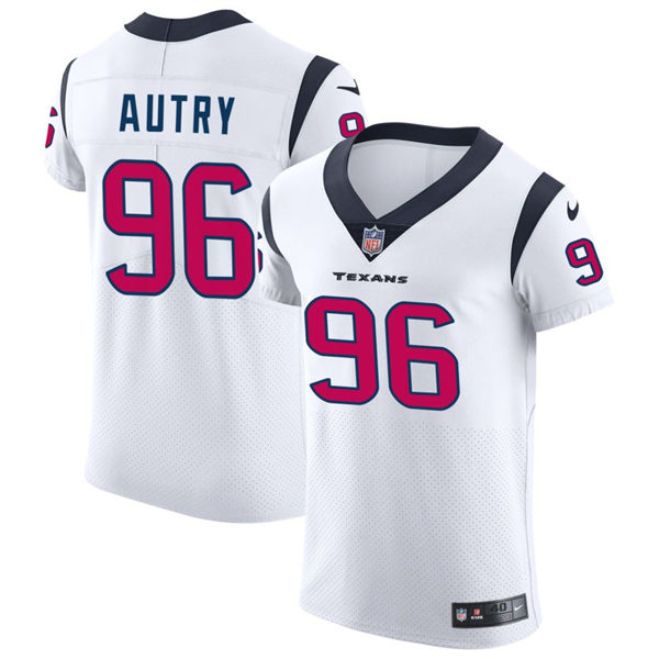 Men's Houston Texans #96 Denico Autry Nike White Vapor Limited Player Jersey