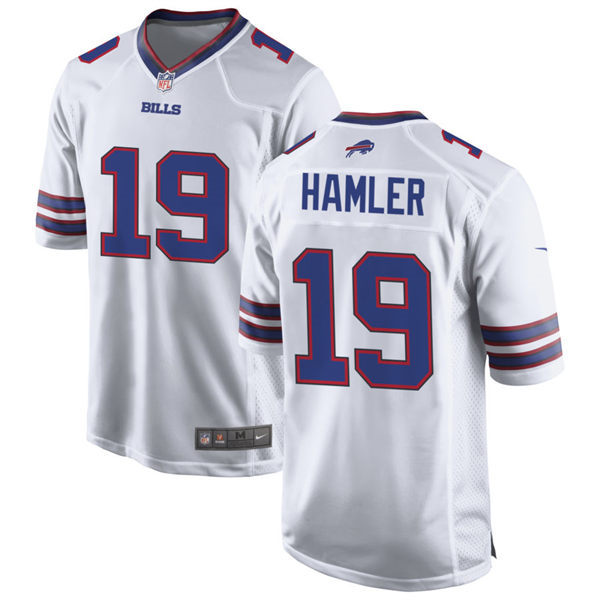 Mens Buffalo Bills #19 K. J. Hamler Nike White Away Vapor Limited Jersey