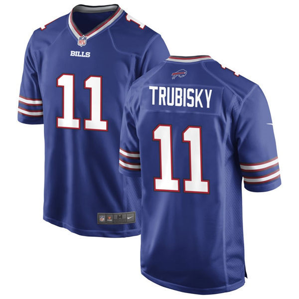 Mens Buffalo Bills #11 Mitch Trubisky Nike Royal Team Color Vapor Limited Jersey