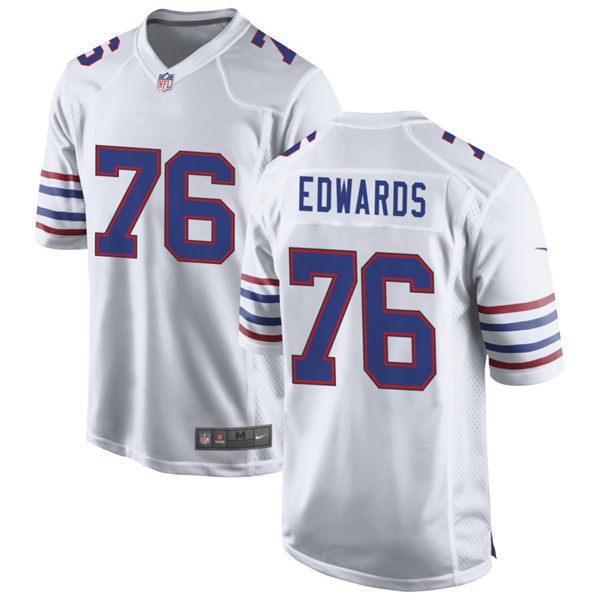 Mens Buffalo Bills #76 David Edwards Nike White Alternate Retro Vapor Limited Jersey