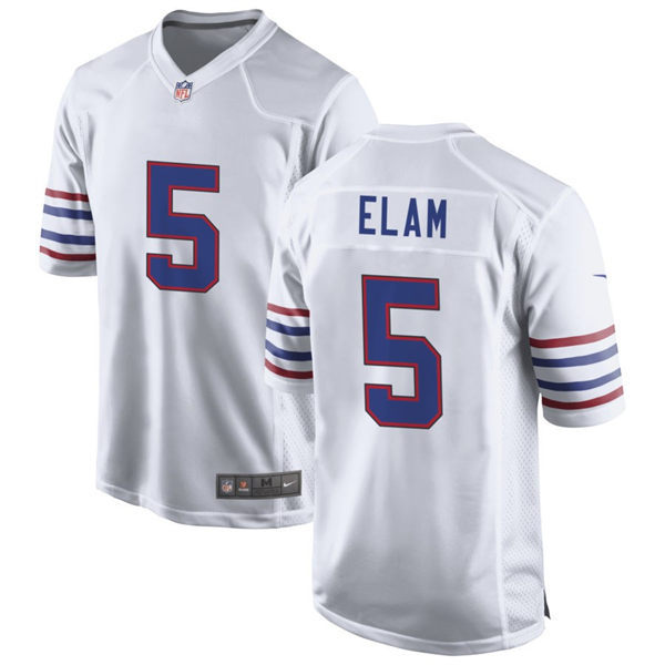 Mens Buffalo Bills #5 Kaiir Elam Nike White Alternate Retro Vapor Limited Jersey