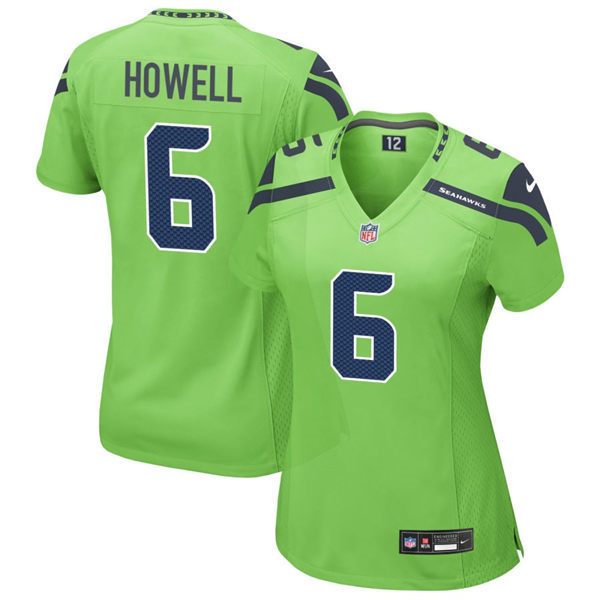 Women's Seattle Seahawks #6 Sam Howell Nike Neon Green Color Rush Limited Jersey