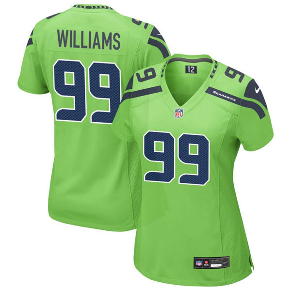 Women's Seattle Seahawks #99 Leonard Williams Nike Neon Green Color Rush Limited Jersey