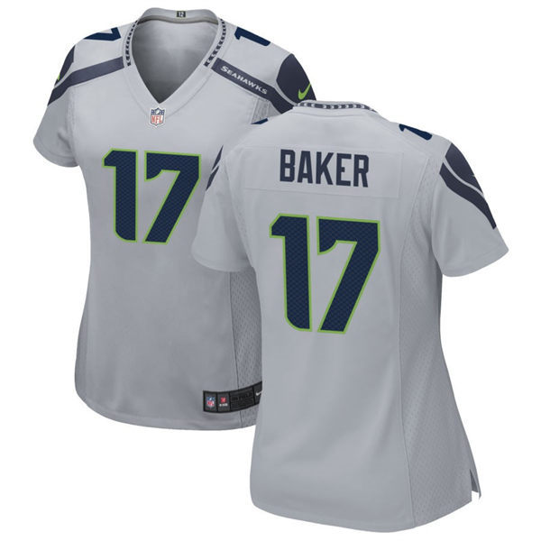 Women's Seattle Seahawks #17 Jerome Baker Nike Gray Limited Jersey