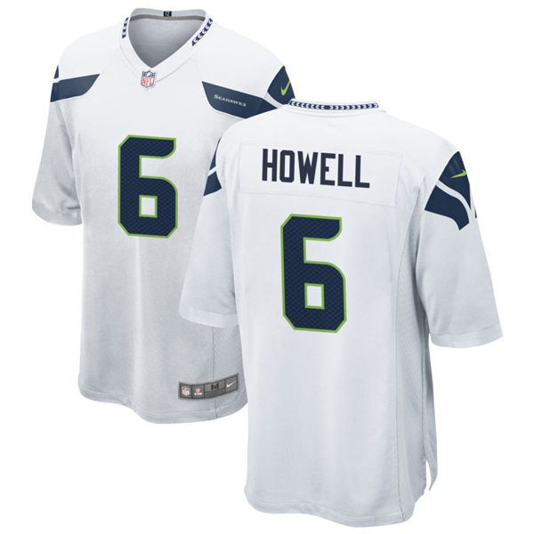 Men's Seattle Seahawks #6 Sam Howell Nike White Vapor Limited Jersey