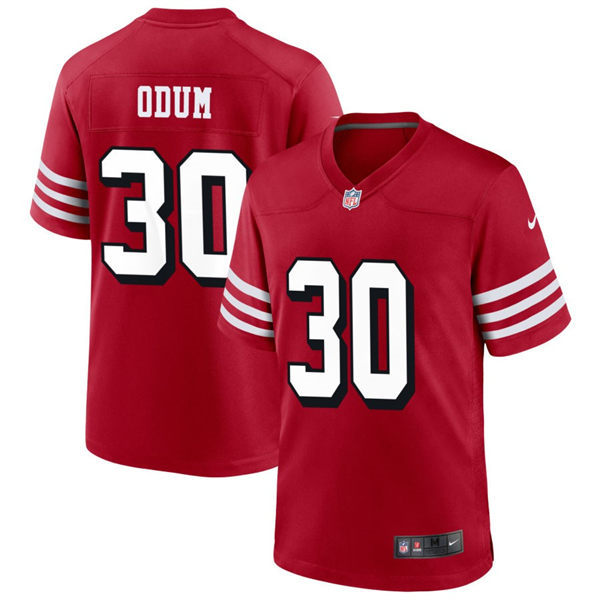Mens San Francisco 49ers #30 George Odum Nike Scarlet Alternate F.U.S.E. Vapor Limited Jersey