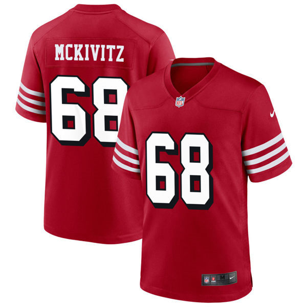 Mens San Francisco 49ers #68 Colton McKivitz Nike Scarlet Alternate F.U.S.E. Vapor Limited Jersey