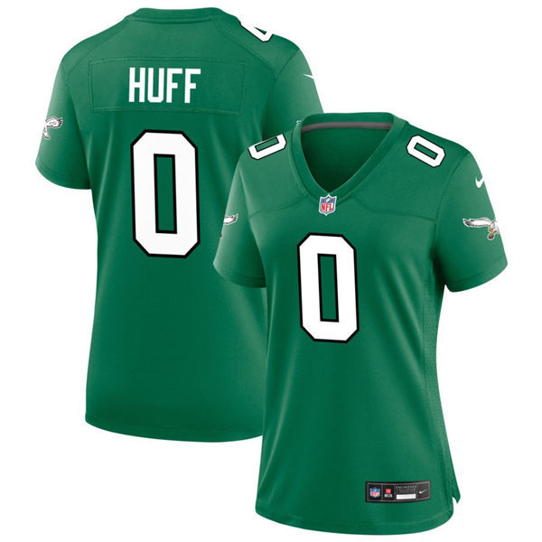 Mens Philadelphia Eagles #0 Bryce Huff Nike Kelly Green Retro Jersey