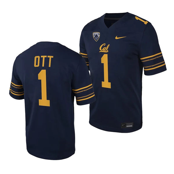 Mens Youth Cal Bears #1 Jaydn Ott Nike Navy Football Game Jersey 