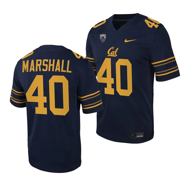 Mens Youth Cal Bears #40 Ben Marshall Nike Navy Football Game Jersey 