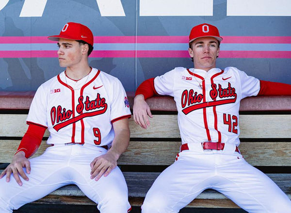 Mens Youth Ohio State Buckeyes Custom Nike 2024 White with red StripBaseball Game Jersey