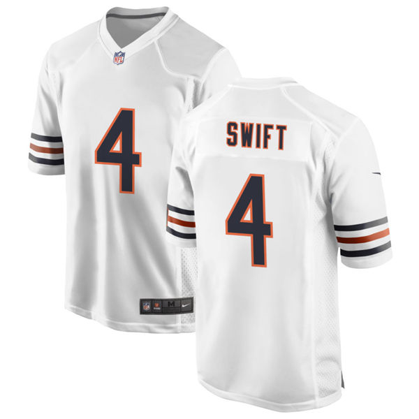 Mens Chicago Bears #4 D'Andre Swift Nike White Vapor Untouchable Limited Jersey