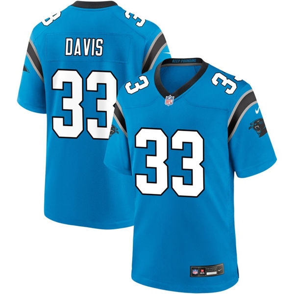 Mens Carolina Panthers #33 Tae Davis Nike Blue Vapor Untouchable Limited Jersey