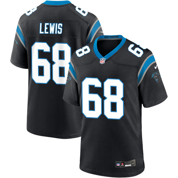 Mens Carolina Panthers #68 Damien Lewis Nike Black Vapor Untouchable Limited Jersey