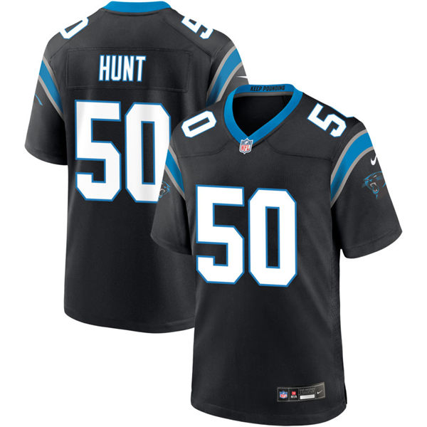 Mens Carolina Panthers #50 Robert Hunt Nike Black Vapor Untouchable Limited Jersey
