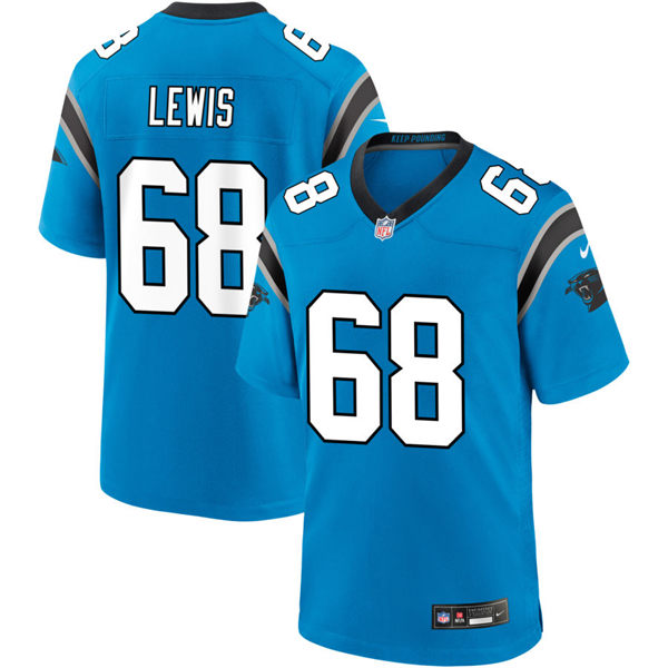 Mens Carolina Panthers #68 Damien Lewis Nike Blue Vapor Untouchable Limited Jersey