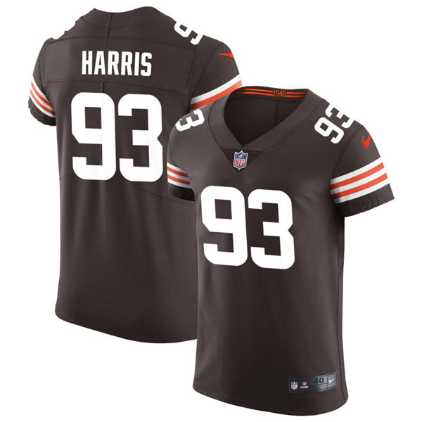 Mens Cleveland Browns #93 Shelby Harris Nike Brown Home Vapor Limited Jersey