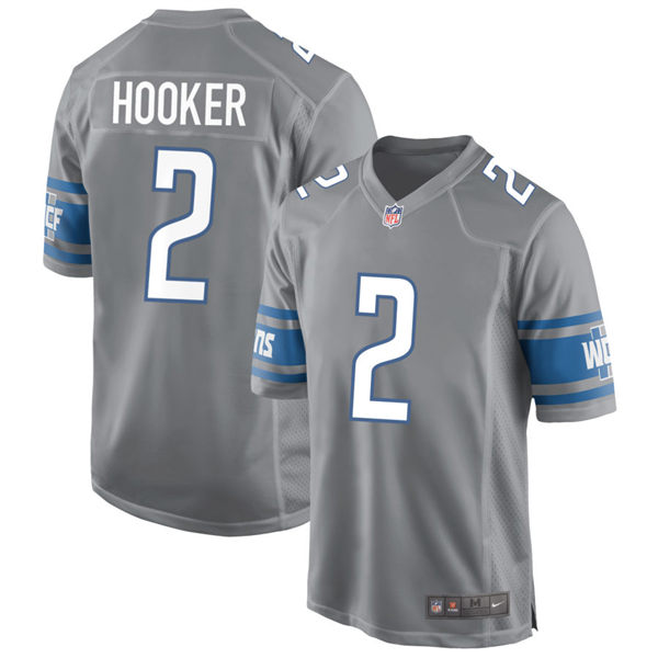 Mens Detroit Lions #2 Hendon Hooker Nike Steel Alternate F.U.S.E. Vapor Limited Jersey