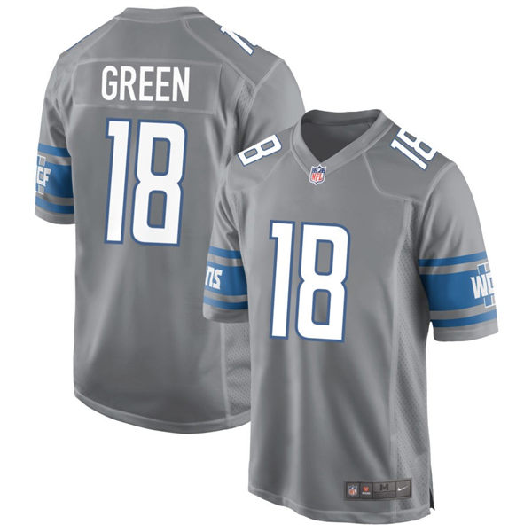 Mens Detroit Lions #18 Antoine Green Nike Steel Alternate F.U.S.E. Vapor Limited Jersey