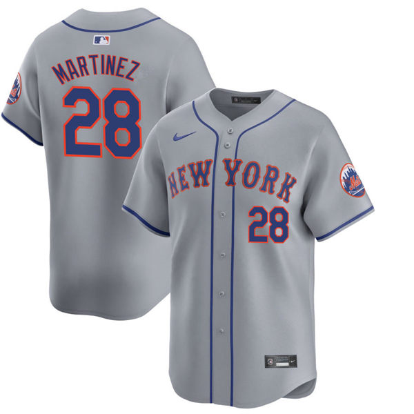 Mens New York Mets #28 J. D. Martinez Nike Grey Road Limited Player Jersey