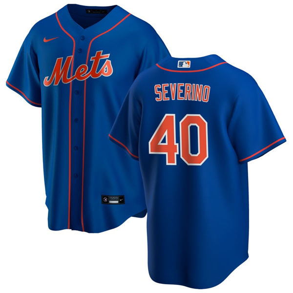 Mens New York Mets #40 Luis Severino Nike Royal Orange Alternate Limited Player Jersey