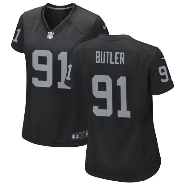 Womens Las Vegas Raiders #91 Matthew Butler Nike Black Limited Jersey