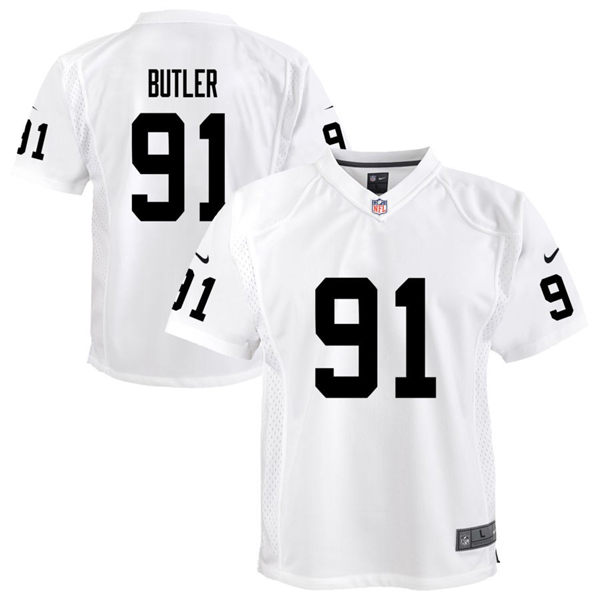 Youth Las Vegas Raiders #91 Matthew Butler Nike White Limited Jersey