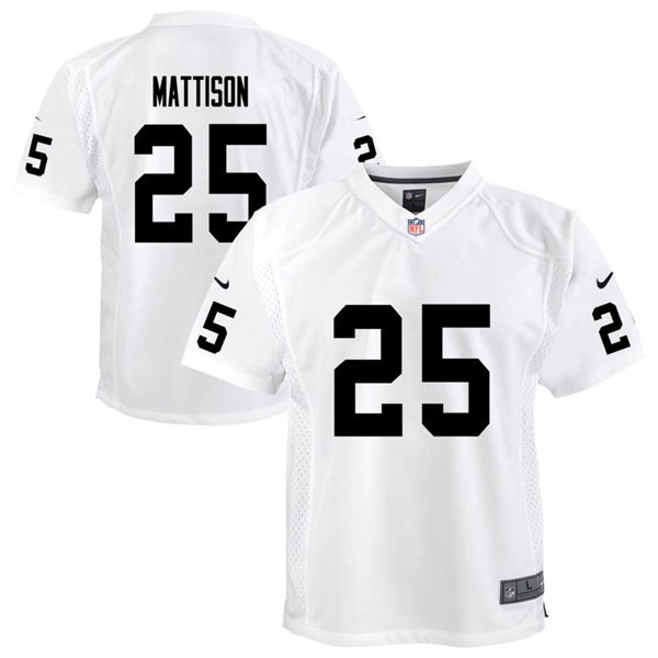 Youth Las Vegas Raiders #25 Alexander Mattison Nike White Limited Jersey