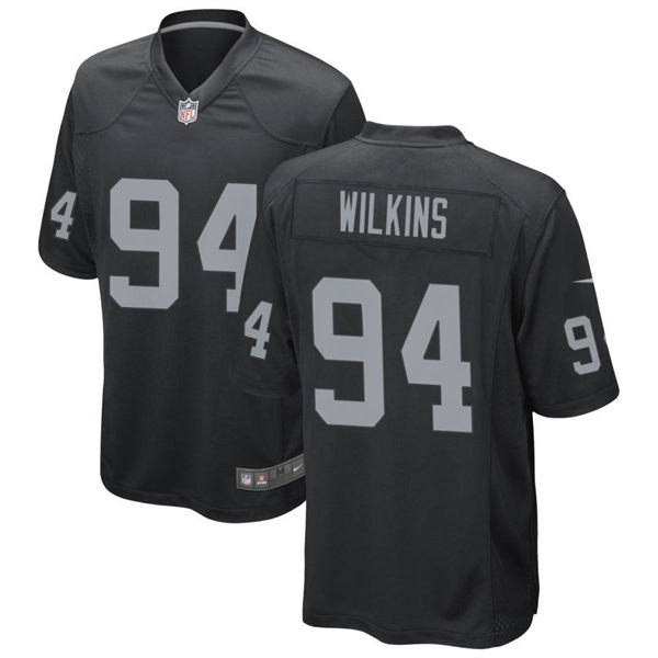 Men's Las Vegas Raiders #94 Christian Wilkins Nike Black Vapor Untouchable Limited Player Jersey (2)