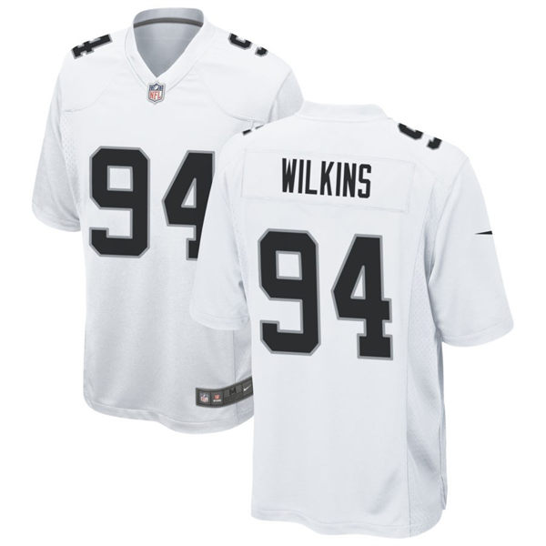 Men's Las Vegas Raiders #94 Christian Wilkins Nike White Vapor Untouchable Limited Player Jersey
