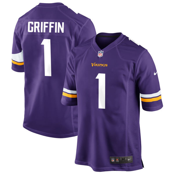 Men's Minnesota Vikings #1 Shaquill Griffin Nike Purple Vapor Untouchable Limited Palyer Jersey