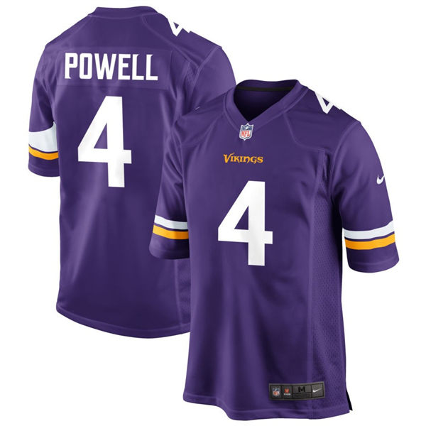 Men's Minnesota Vikings #4 Brandon Powell Nike Purple Vapor Untouchable Limited Palyer Jersey