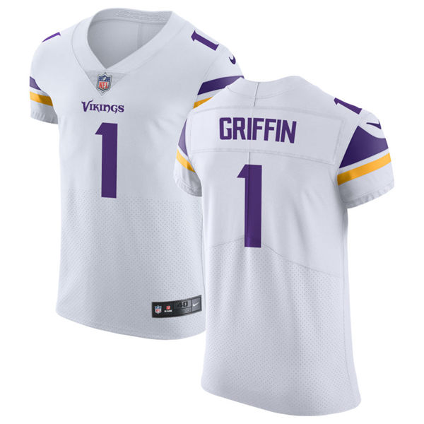 Men's Minnesota Vikings #1 Shaquill Griffin Nike White Vapor Untouchable Limited Palyer Jersey