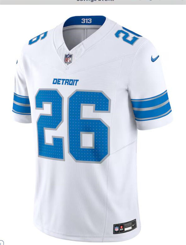 Mens Youth Detroit Lions Custom Nike 2024 White Vapor F.U.S.E. Limited Jersey