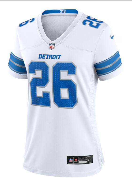 Womens Detroit Lions Custom Nike 2024 White Vapor F.U.S.E. Limited Jersey