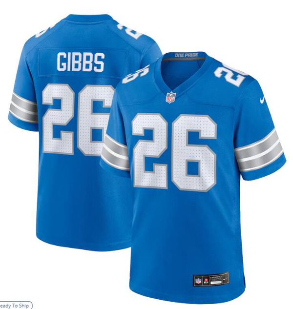 Mens Detroit Lions #26 Jahmyr Gibbs Nike 2024 Blue Vapor F.U.S.E. Limited Jersey