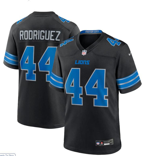 Mens Detroit Lions #44 Malcolm Rodriguez Nike 2024 Black 2nd Alternate Vapor F.U.S.E. Limited Jersey