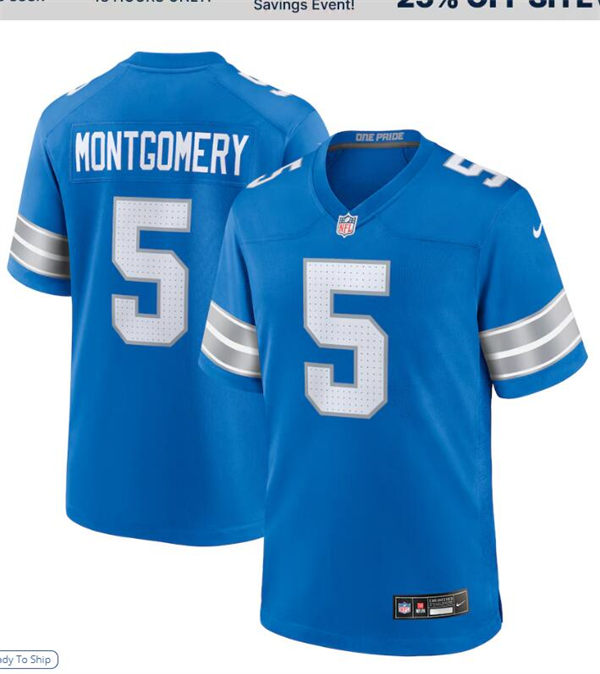Youth Detroit Lions #5 David Montgomery Nike 2024 Blue Limited Jersey