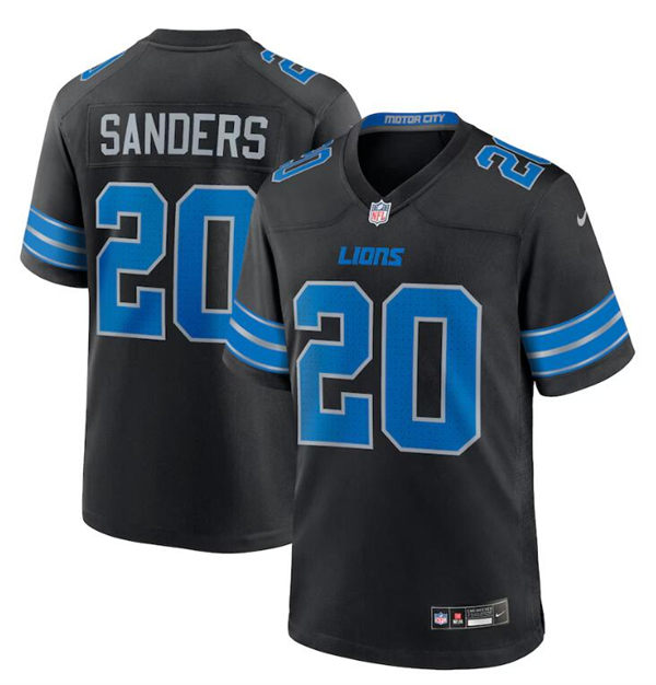 Youth Detroit Lions Retired Player #20 Barry Sanders Nike 2024 Black 2nd Alternate Limited Jersey