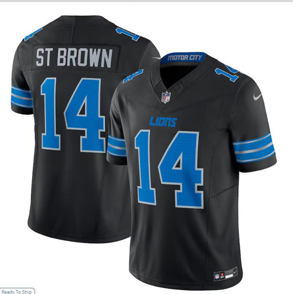 Youth Detroit Lions #14 Amon-Ra St. Brown Nike 2024 Black 2nd Alternate Limited Jersey
