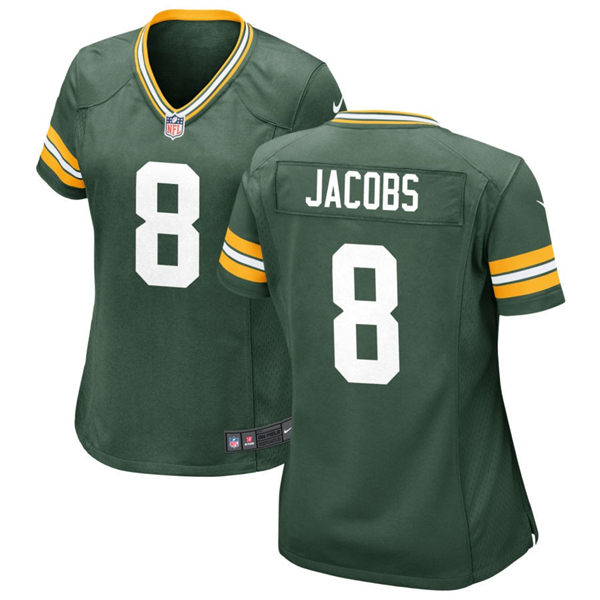 Womens Green Bay Packers #8 Josh Jacobs Green Limited Jersey