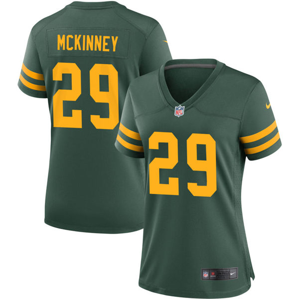 Womens Green Bay Packers #29 Xavier McKinney Green Alternate Retro Limited Jersey