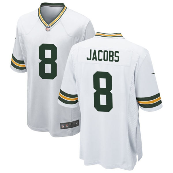 Youth Green Bay Packers #8 Josh Jacobs Nike Home White Limited Jersey