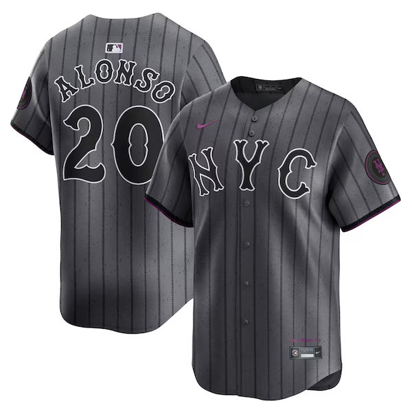 Mens New York Mets #20 Pete Alonso Nike Graphite 2024 City Connect Limited Jersey
