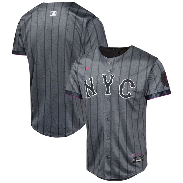 Youth New York Mets Blank Nike Graphite 2024 City Connect Limited Jersey
