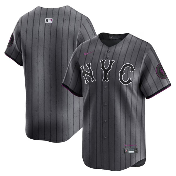 Mens New York Mets Customized Nike Graphite 2024 City Connect Limited Jersey