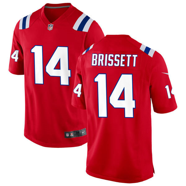 Mens New England Patriots #14 Jacoby Brissett Nike Red Alternate Vapor Limited Jersey